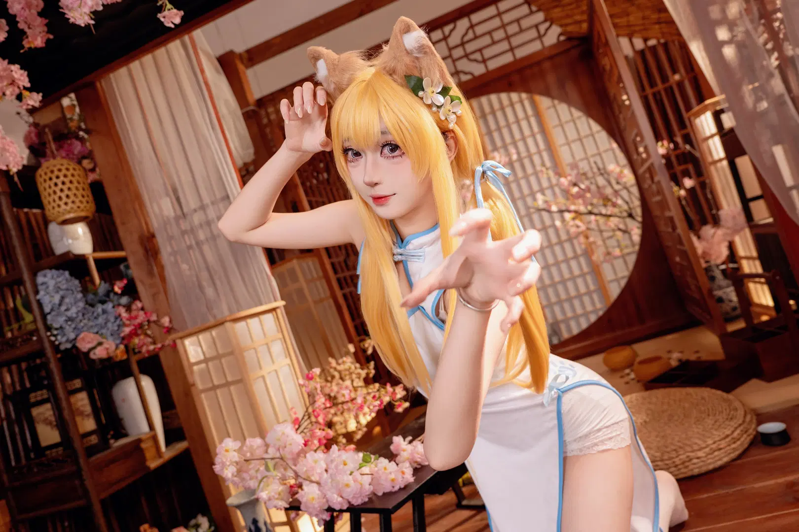 【伊落マリー コスプレ】『ブルーアーカイブ』新作チャイナドレスと和風木造ロッジの調べ - Kirito君 - 6枚目