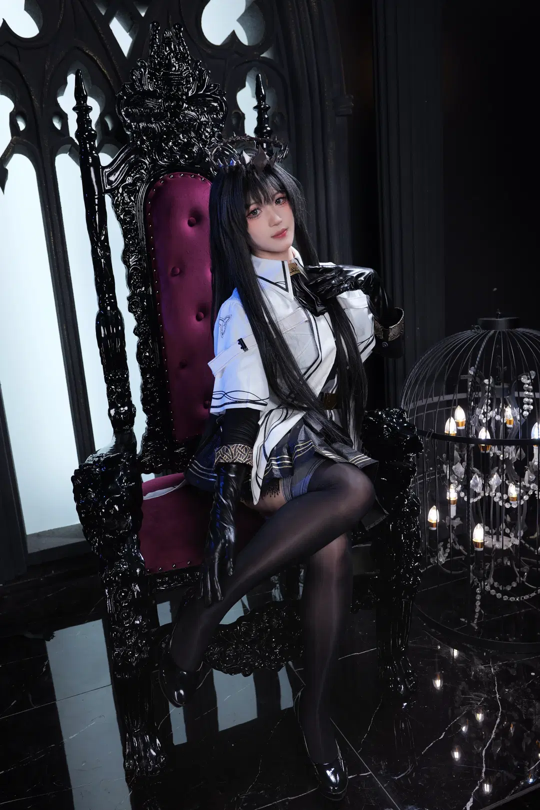 Gothic style, Arknights, Dark style, Black stockings, Arturia cosplay