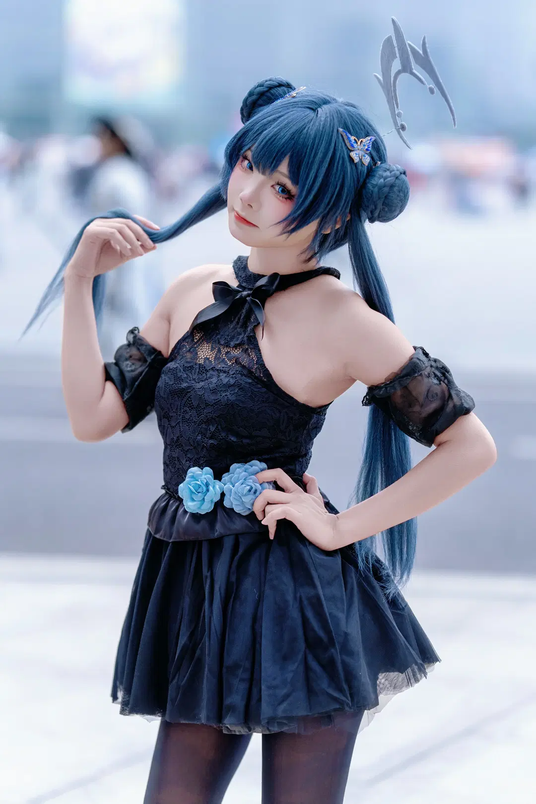 cosplay, 蔚蓝档案, 妃咲cos, 黑丝, 世界线漫展
