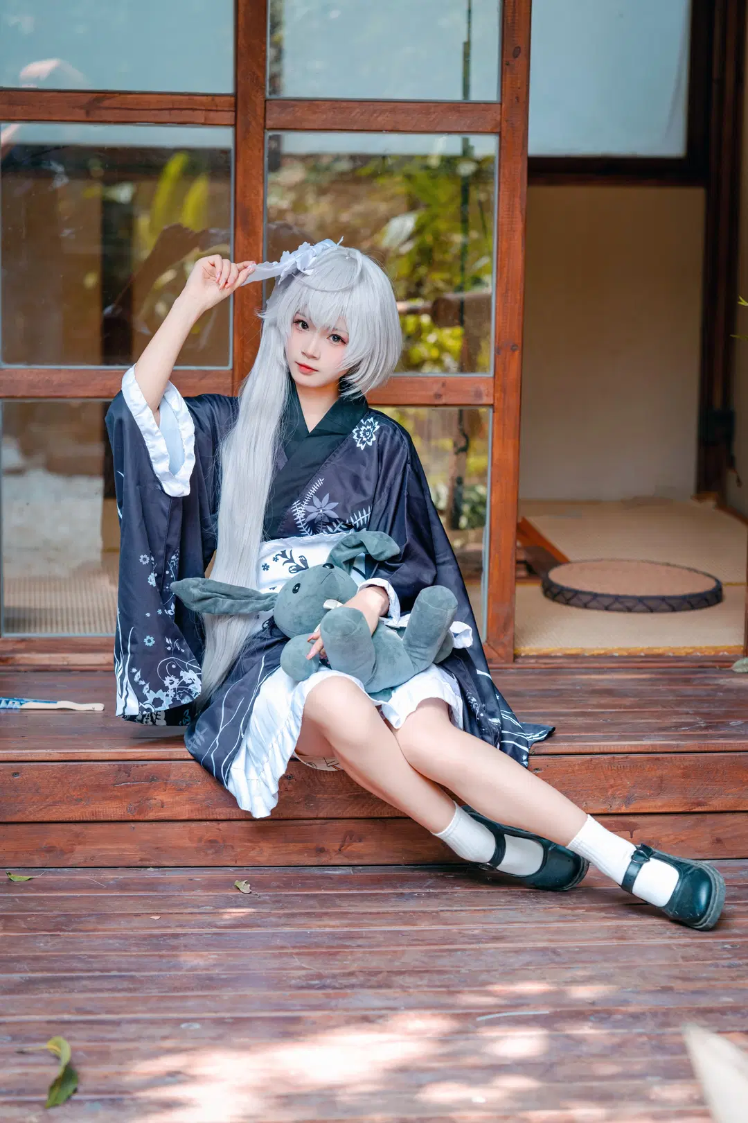 Kasugano Sora cosplay, Yosuga no Sora, White socks, Cherry blossom Japanese style, Sora Kasugano kimono