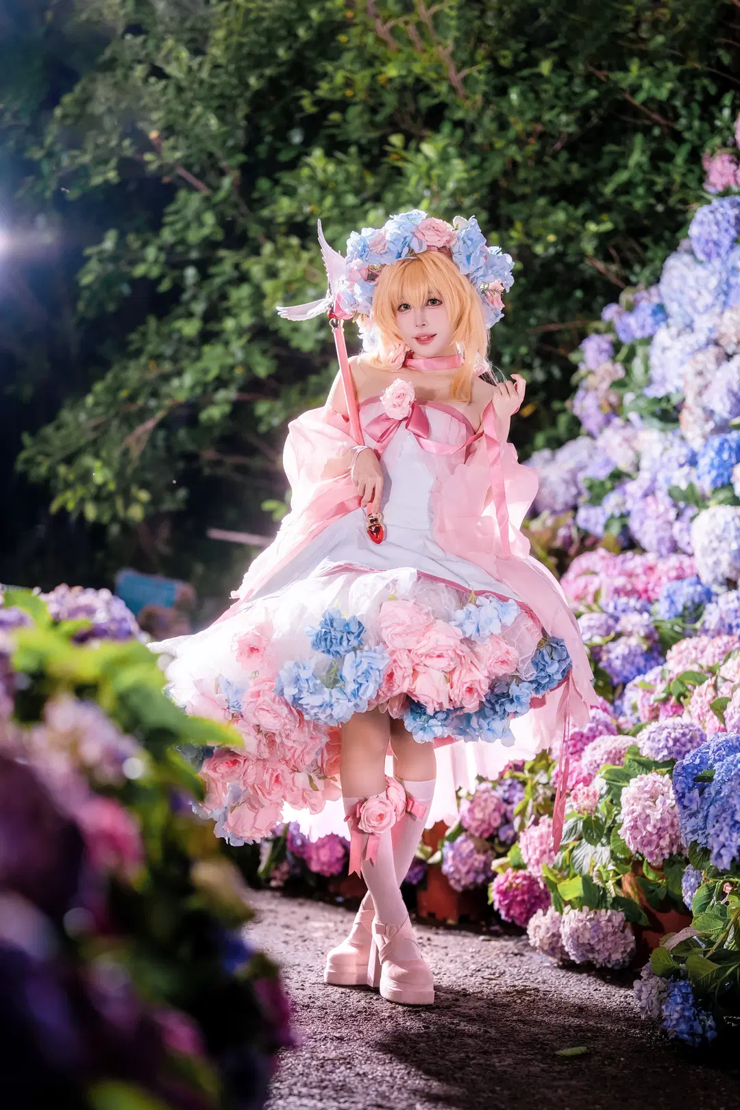 二次元cosplay, 木之本櫻cos, 魔卡少女櫻, 白絲, 無盡夏花海