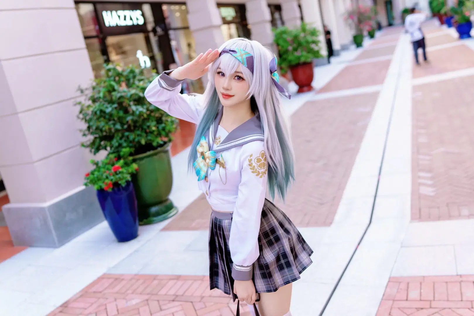 【ホタル コスプレ】『崩壊：スターレイル』春の便り：最高に甘いスクールガール姿を再現｜白ストッキング ゲームコスプレ - Kirito君 - 3枚目