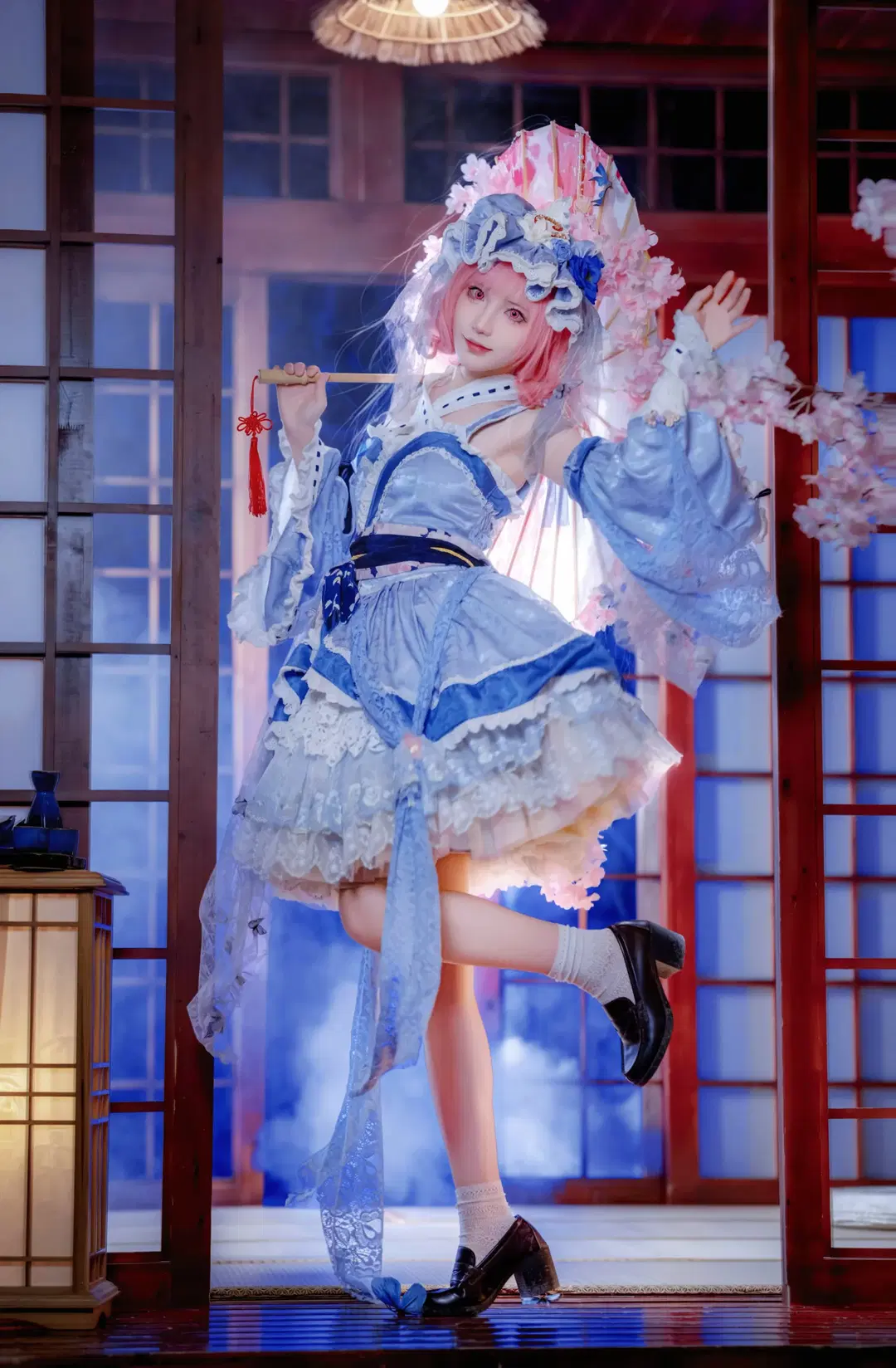 【西行寺幽幽子cos】东方project的梦幻演绎，粉色樱花下的静谧时光 - Kirito君 - 第5张