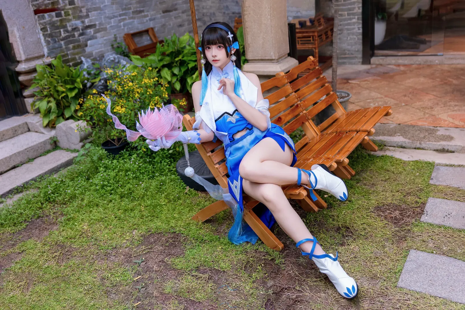 [Xishi cosplay] A Blue-and-White Diejiao Encounter in the Water Town by Kirito君 - Image 5