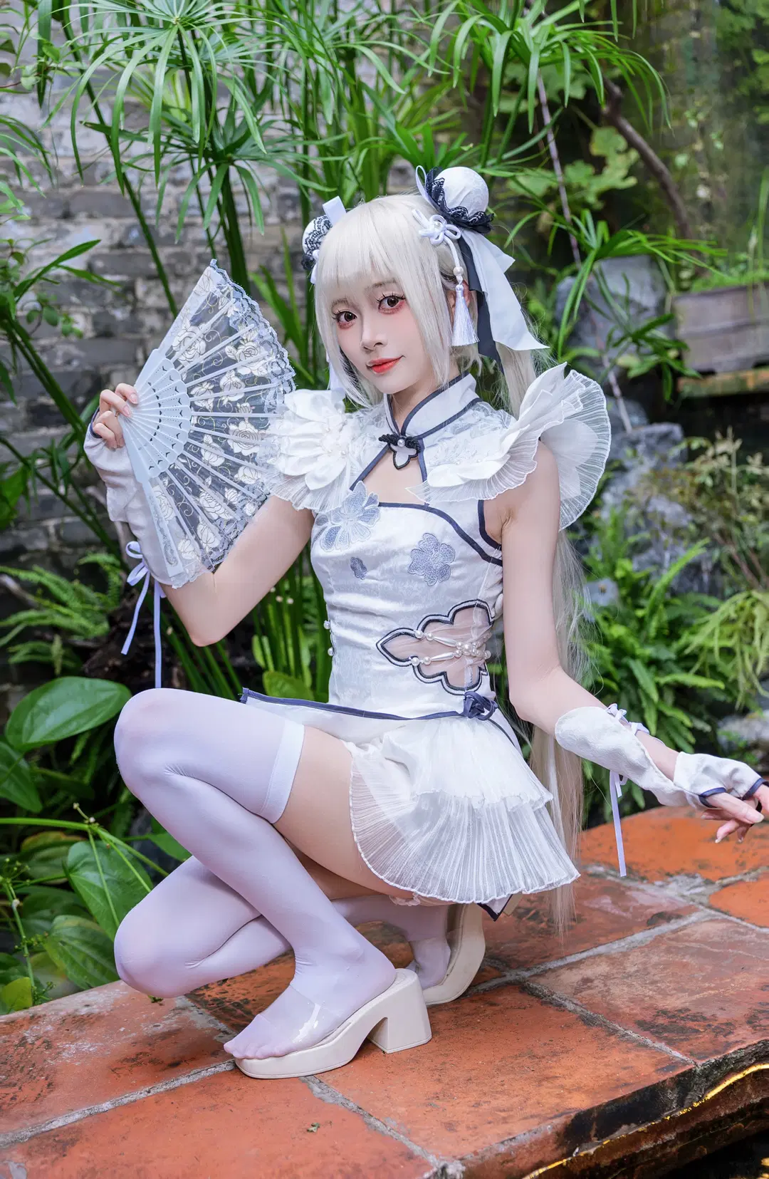 コスプレ, NARAKA: BLADEPOINT, 殷紫萍コスプレ, 白ストッキング, 殷紫萍 チャイナドレス