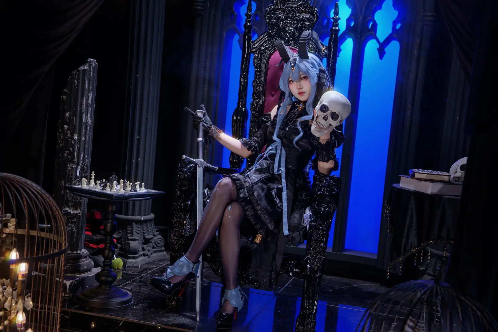 【豊川祥子 コスプレ】『アークナイツ』闇に堕ちた光、ゴシック黒ストッキングの完全再現 - Kirito君 - 6枚目