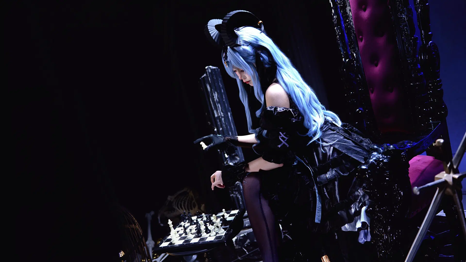 【豊川祥子 コスプレ】『アークナイツ』闇に堕ちた光、ゴシック黒ストッキングの完全再現 - Kirito君 - 7枚目
