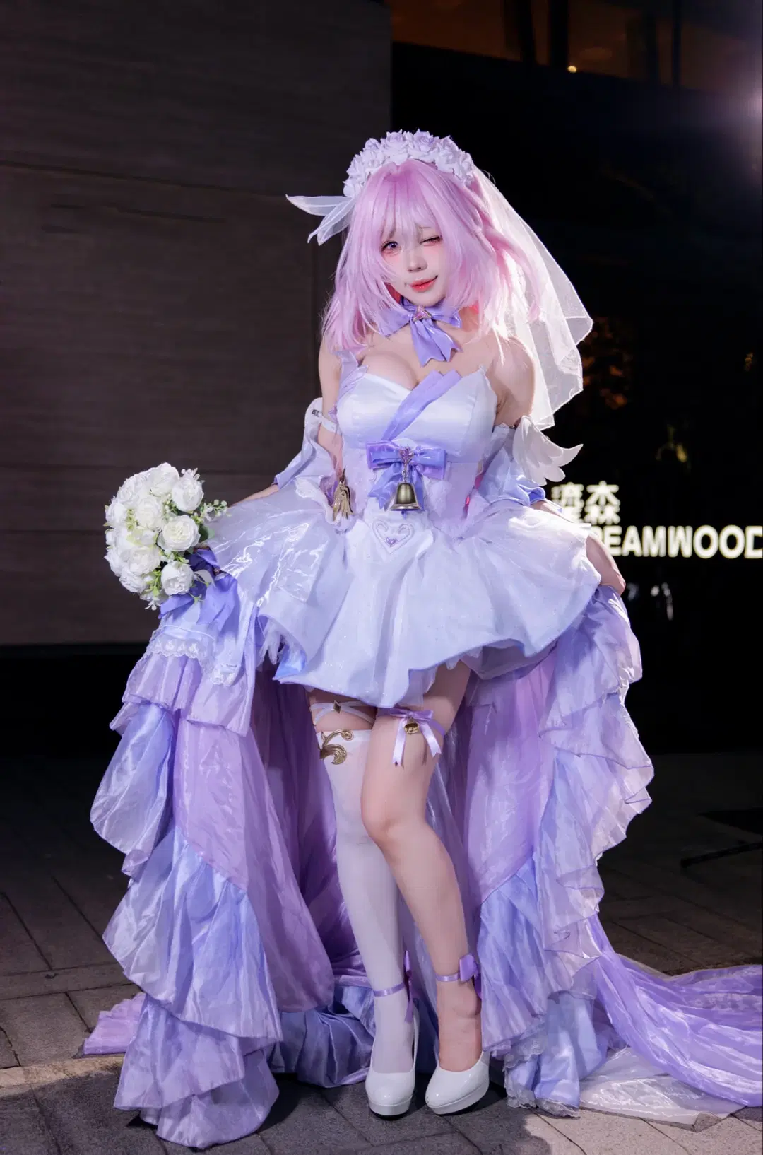 【爱莉希雅cos】粉色花嫁，梦幻之夜的拍摄记录 - Kirito君 - 第2张