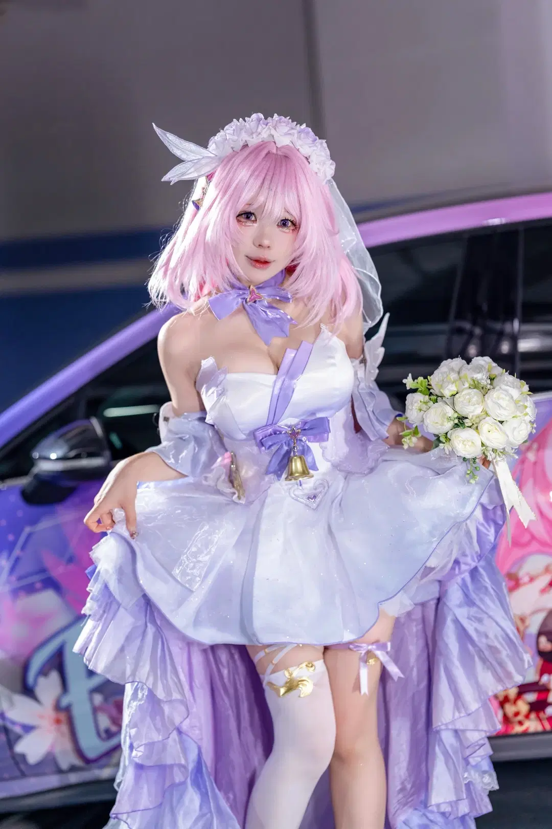 爱莉希雅cos, 二次元摄影, 漫展返图, 花嫁cos, 白丝cos