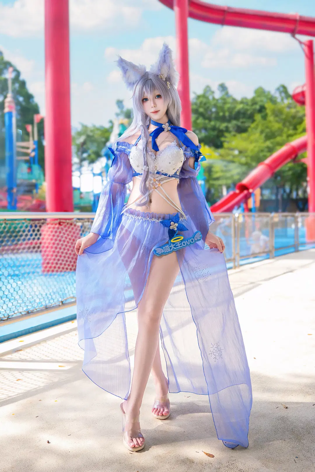 Azur Lane, Anime-style photography, Shinano cosplay, Swimwear outfit, Fox girl