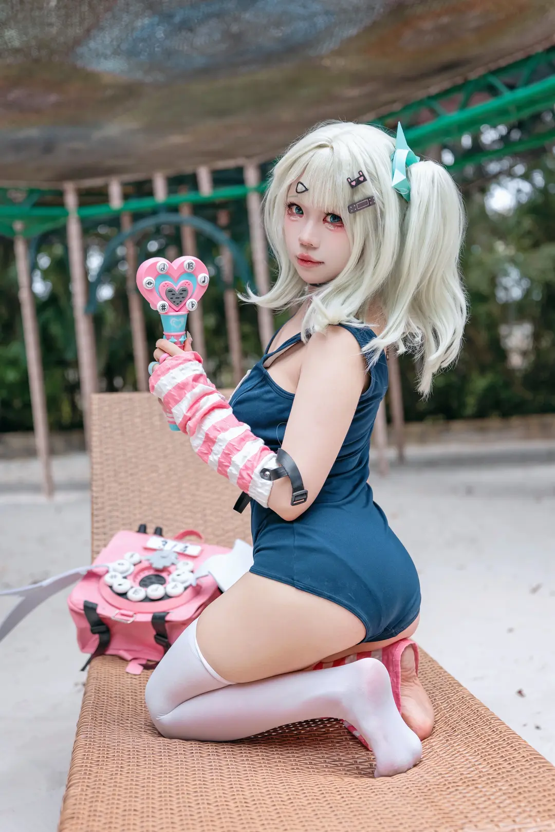 绝区零, 二次元cosplay, 妄想天使, 白丝, 千夏cos - 第1张