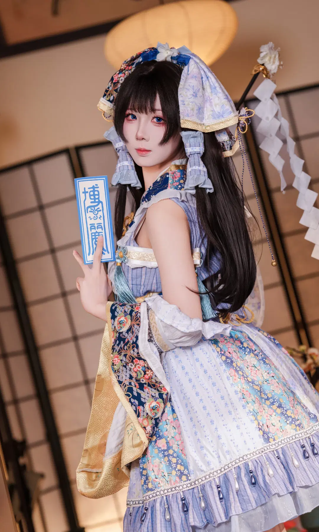 【博麗靈夢cos】東方Project幻想鄉藍白配色正片來襲 - Kirito君 - 第3張