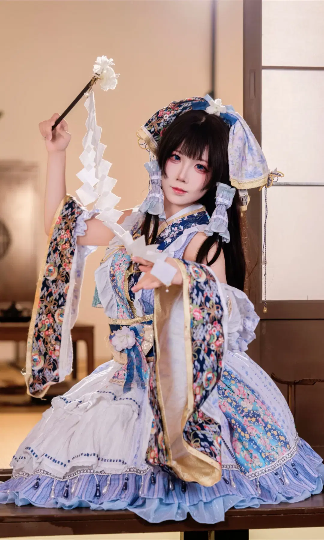 【博麗靈夢cos】東方Project幻想鄉藍白配色正片來襲 - Kirito君 - 第4張