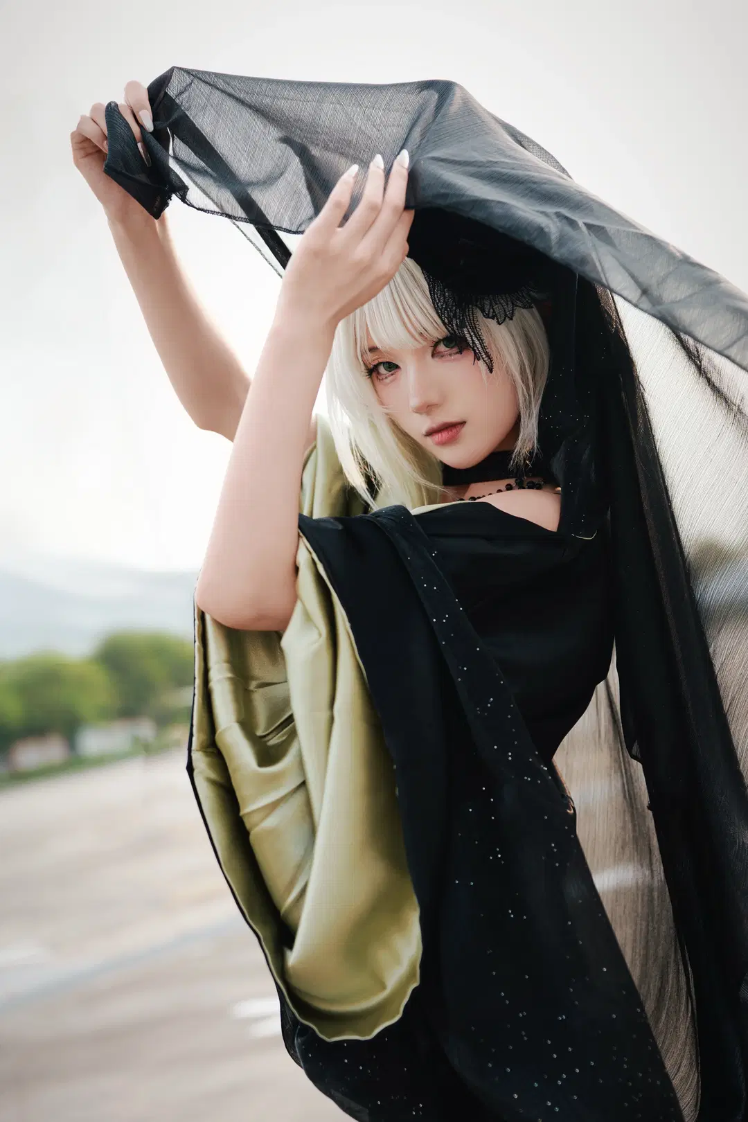 アークナイツ, コスプレ撮影, ケルシー コスプレ, 黒いヴェールのスタイリング, CPイベント写真