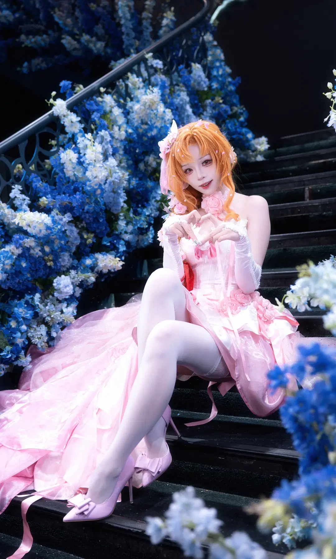 二次元cosplay, 亚丝娜cos, 刀剑神域, 花嫁cos, 白丝