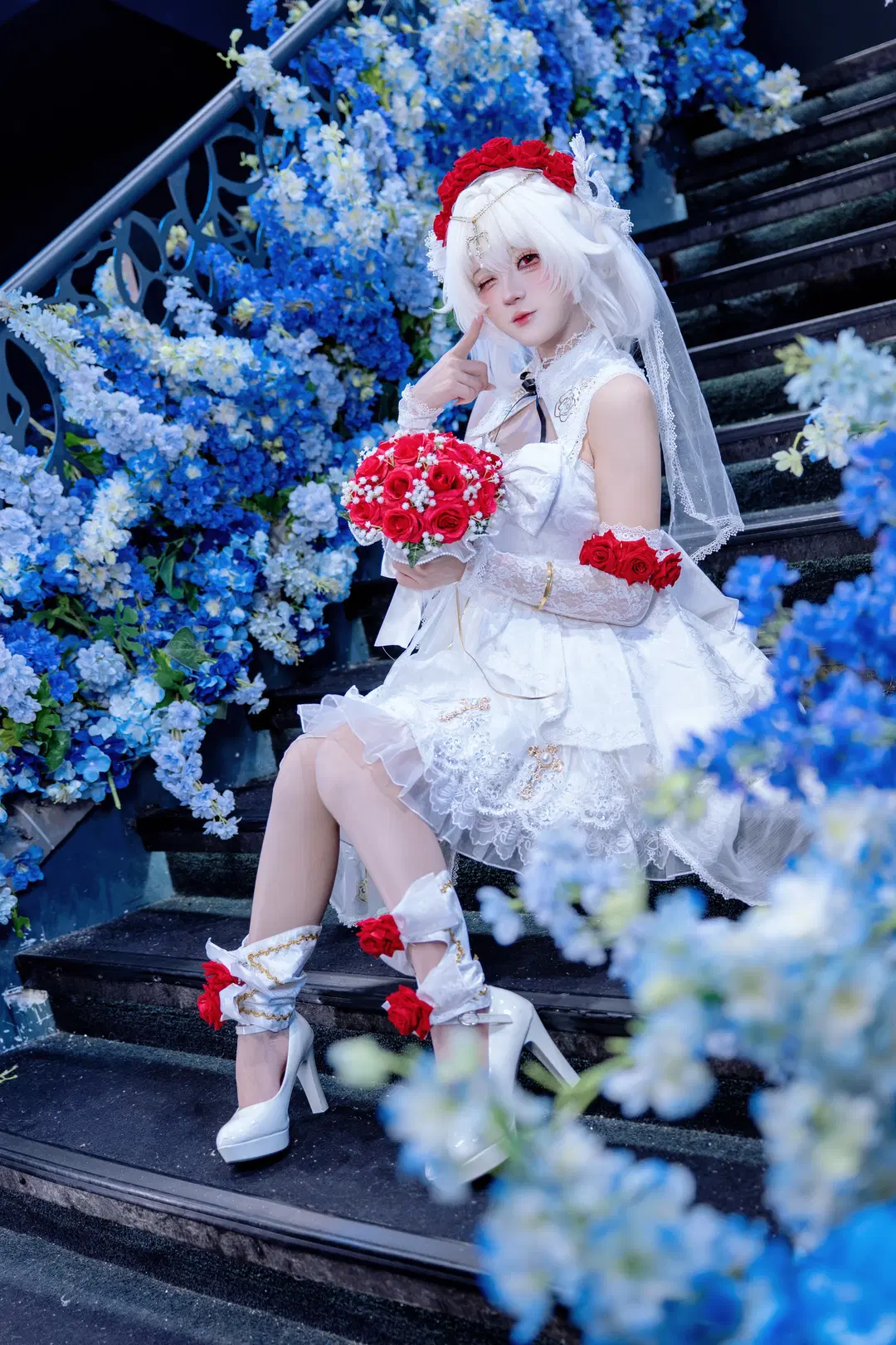 Honkai Impact 3rd, Bride, Theresa cosplay, Beautiful legs, Lunar Veil