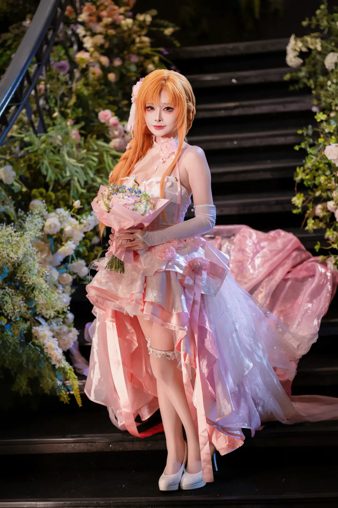 亚丝娜cos, 花嫁cos, 二次元cos, 婚纱, 白丝