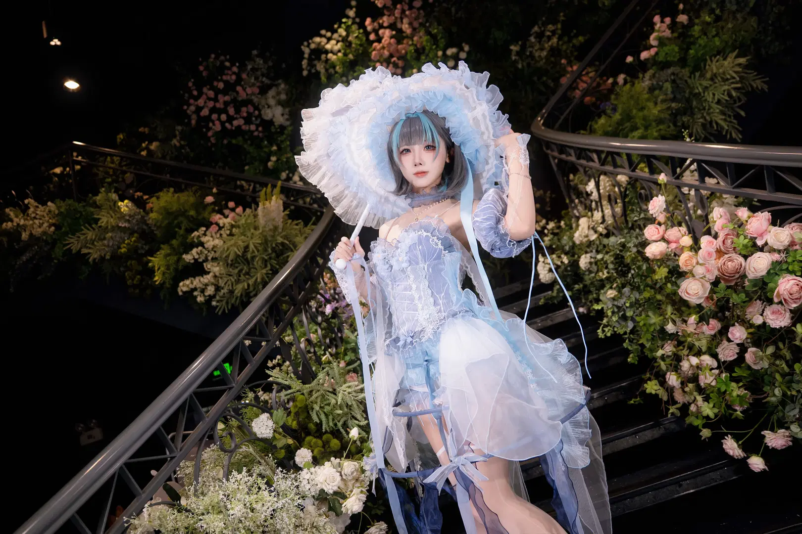 【柴郡cos】碧蓝航线柴郡花嫁，蓝白蕾丝与花园阶梯的浪漫碰撞 - Kirito君 - 第6张