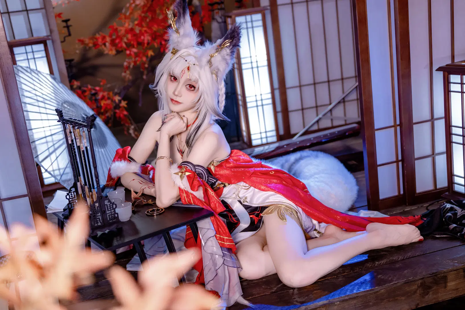 【心月狐コスプレ】鳴潮・心月狐、紅葉と白雪に佇む古風な狐影 - Kirito君 - 4枚目