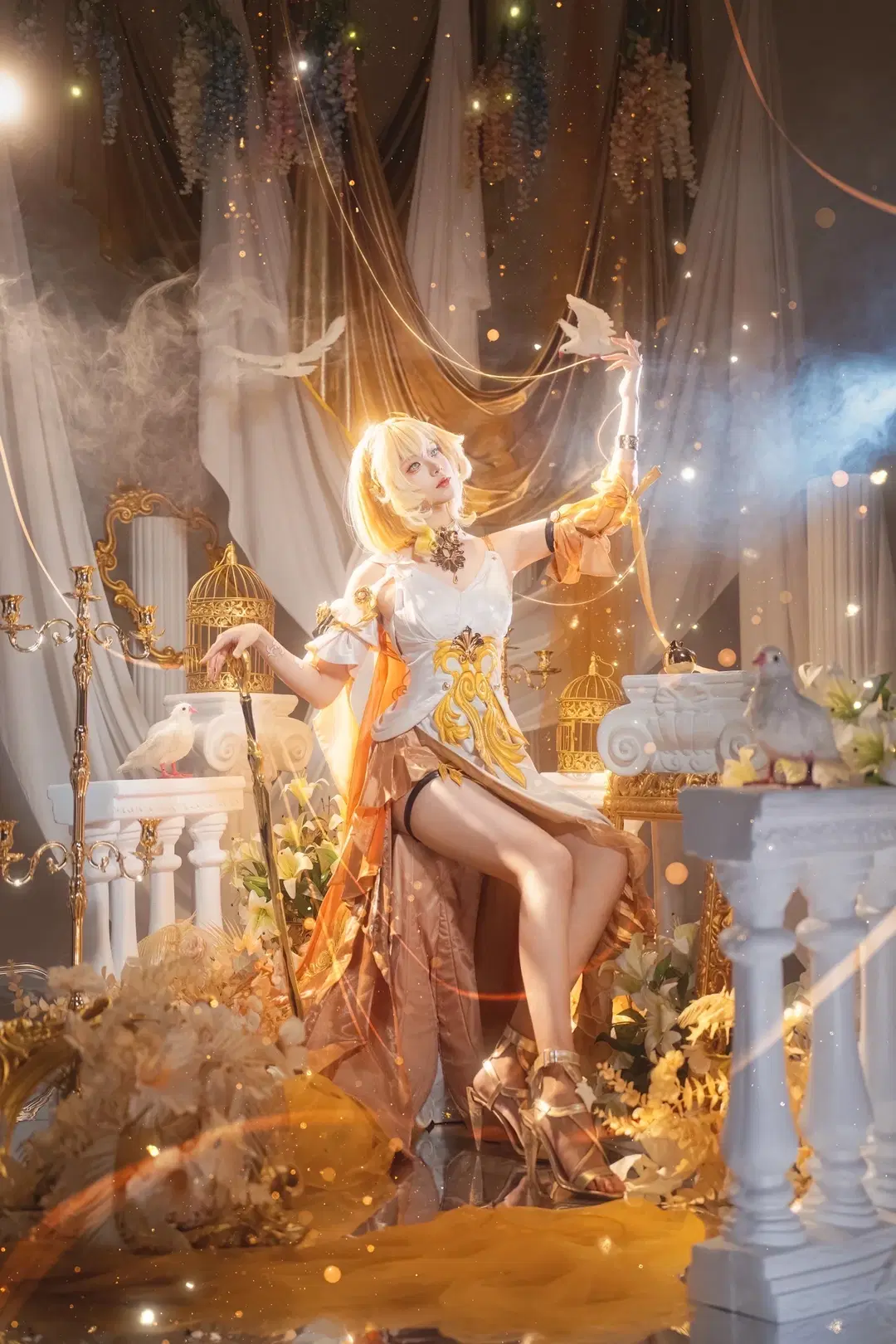 cosplay, 阿格莱雅cos, 崩坏星穹铁道, cos正片, 白丝cos