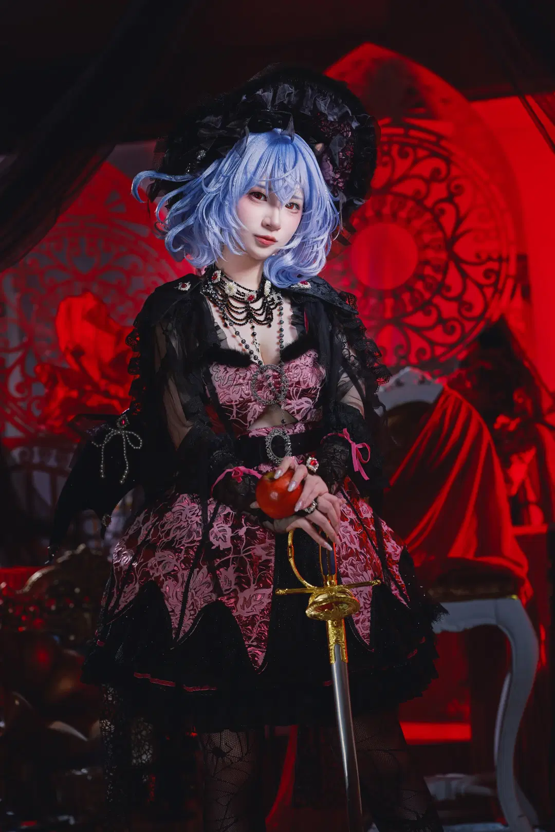 Touhou Project, Remilia cosplay, Maiden Tyrant, Gothic Lolita, Stockings