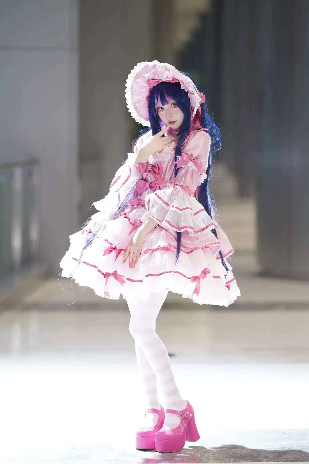 Cosplay, 私设洋装, 粉白条纹丝袜, 丝绒蛋糕, 天使之心