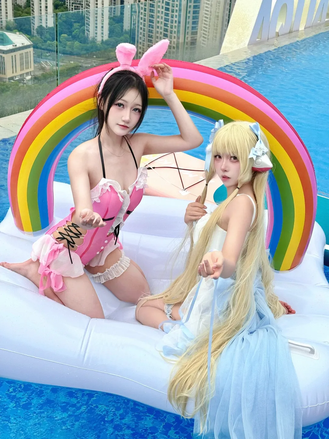 二次元少女, 泳池写真, 沈妙cos, 小叽, 水上运动 - 第4张