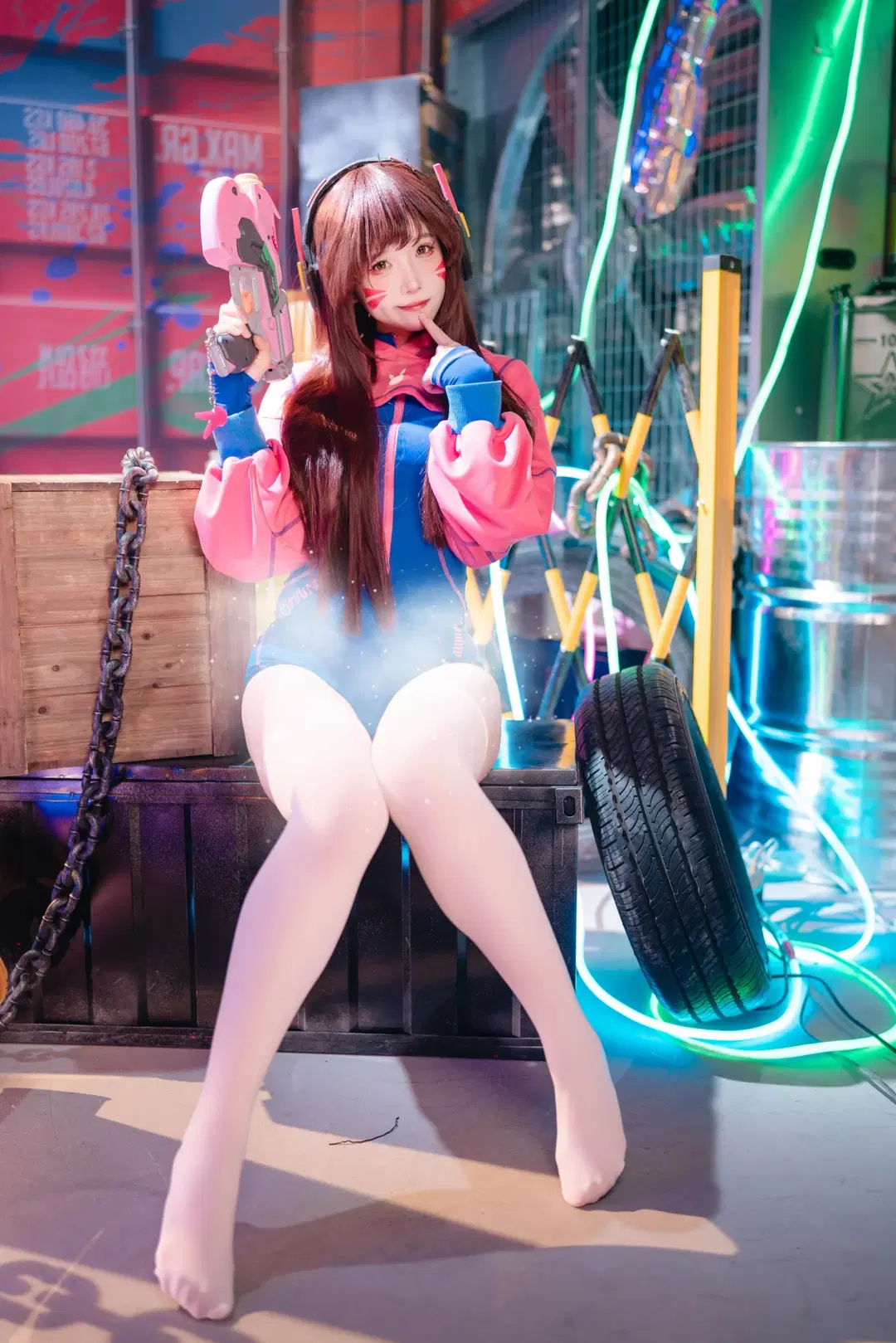 赛博朋克, 白丝, 守望先锋, 二次元穿搭, D.Va cos