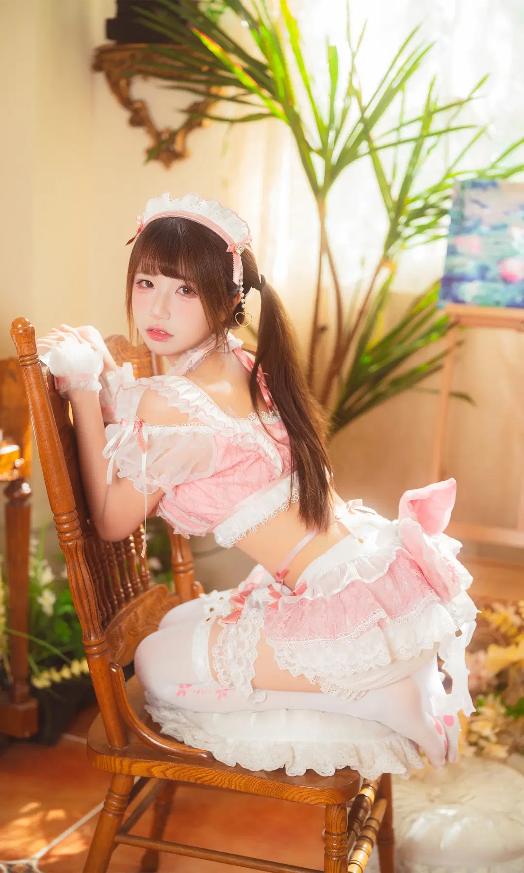ピンクと白のレースメイド服と猫の肉球白タイツの午後のスイートハート - drama来啦 - 7枚目