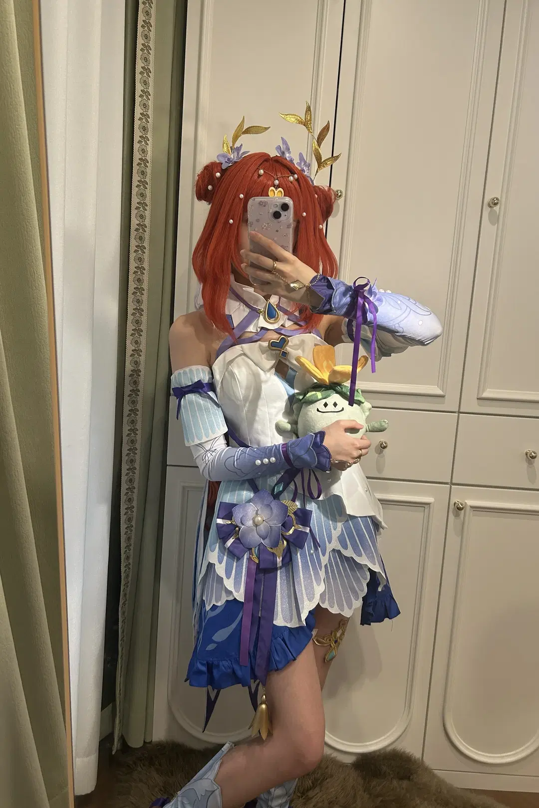 原神, 二次元少女, 妮露cos, 水元素cos, 可爱风cos