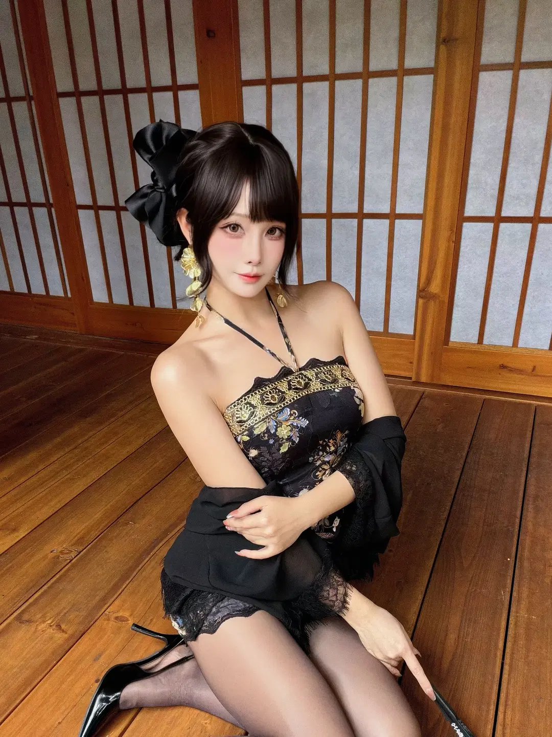黑色系新中式旗袍写真，东方骨子里的暗黑魅惑 - 摸一凹猫（2_5次元版） - 第3张