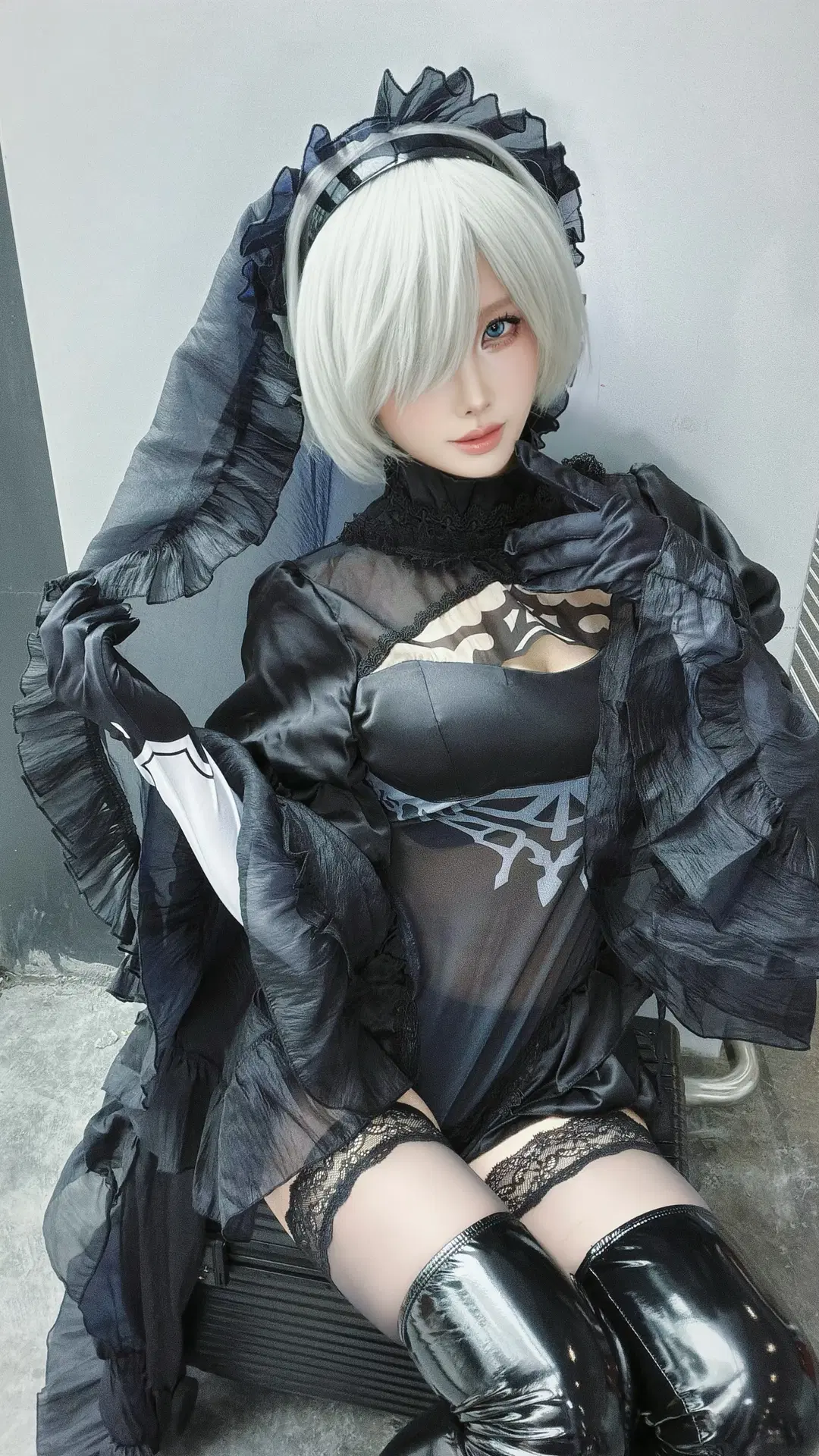 【2Bコスプレ】ホタルACGエキスポに黒花嫁姿で登場 - 摸一凹猫（2_5次元版） - 4枚目