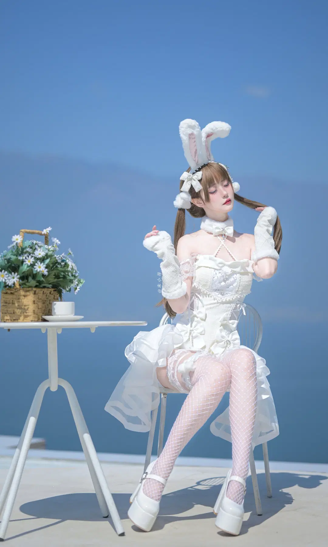 Malymoon チュールツイードバニーガール 日本風メイド外ロケ記録 - Dr_Chocolate - 3枚目