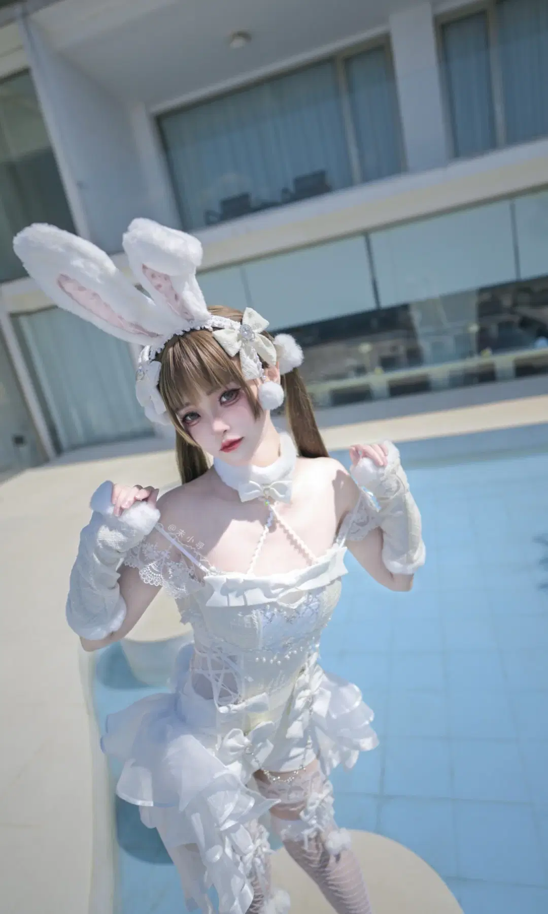 Malymoon チュールツイードバニーガール 日本風メイド外ロケ記録 - Dr_Chocolate - 5枚目