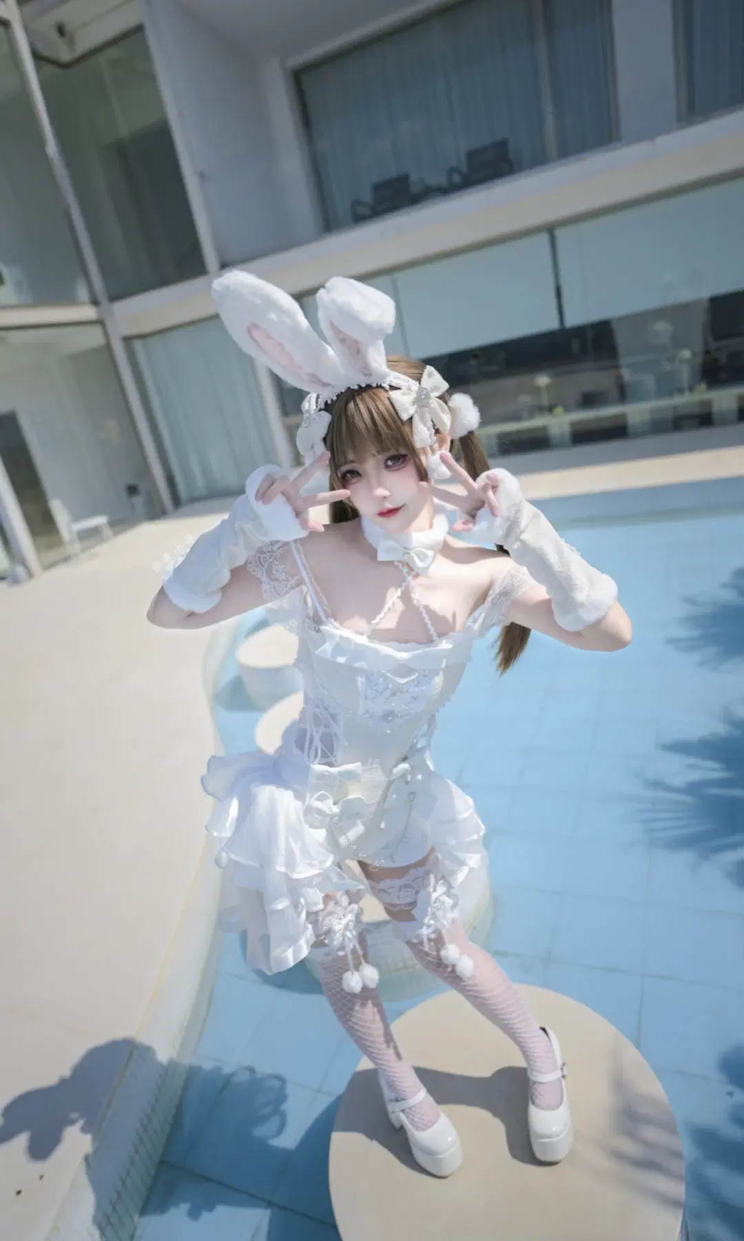 Malymoon チュールツイードバニーガール 日本風メイド外ロケ記録 - Dr_Chocolate - 6枚目