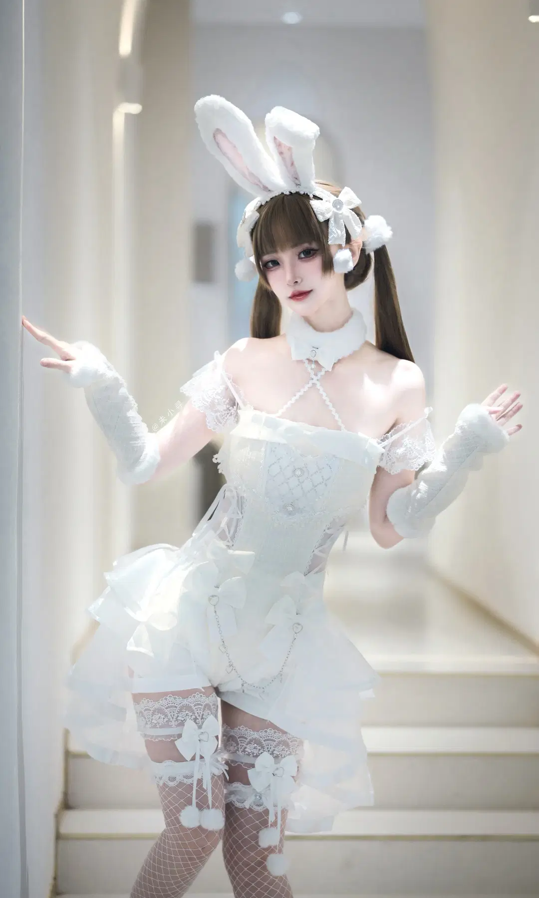 Malymoon チュールツイードバニーガール 日本風メイド外ロケ記録 - Dr_Chocolate - 9枚目