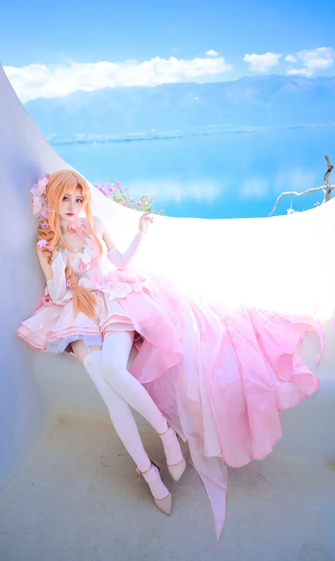 cosplay, 白丝, 海边写真, 日系花嫁, 危险发型