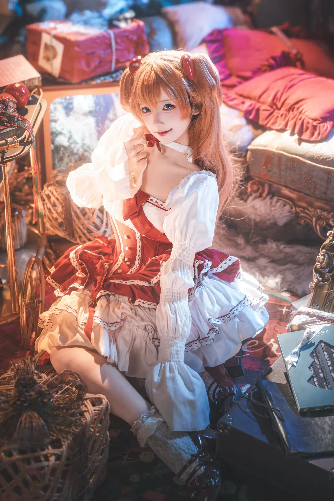 【アスカコスプレ】クリスマスをテーマにした赤い洋装の撮影記録をシェア - 喵喵梓 - 5枚目