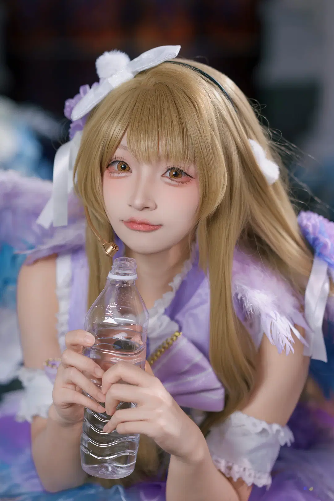 Minami Kotori cosplay: Love Live! Birthday Photoshoot, Purple-and-White Gradient Feather Skirt Chronicle by 喵喵梓 - Image 6
