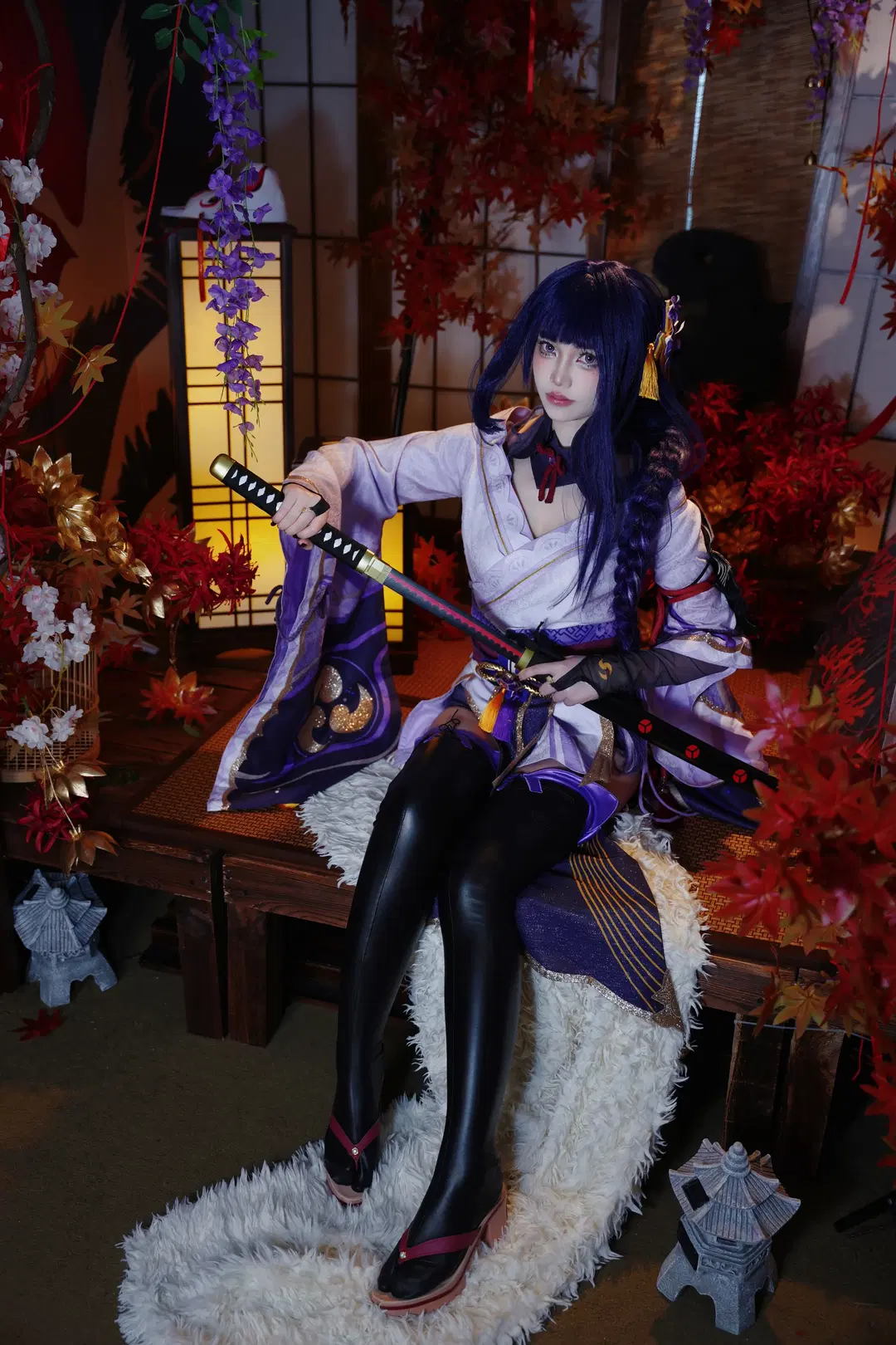 原神, 和风cos, 雷电将军cos, 丝袜cos, 雷电影