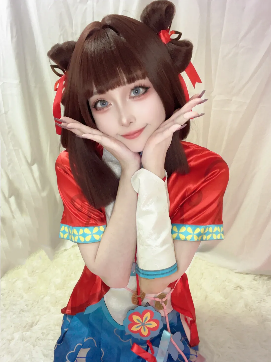 cosplay, Sweet girl, Ancient style, Double buns, Exquisite Delicacies cosplay