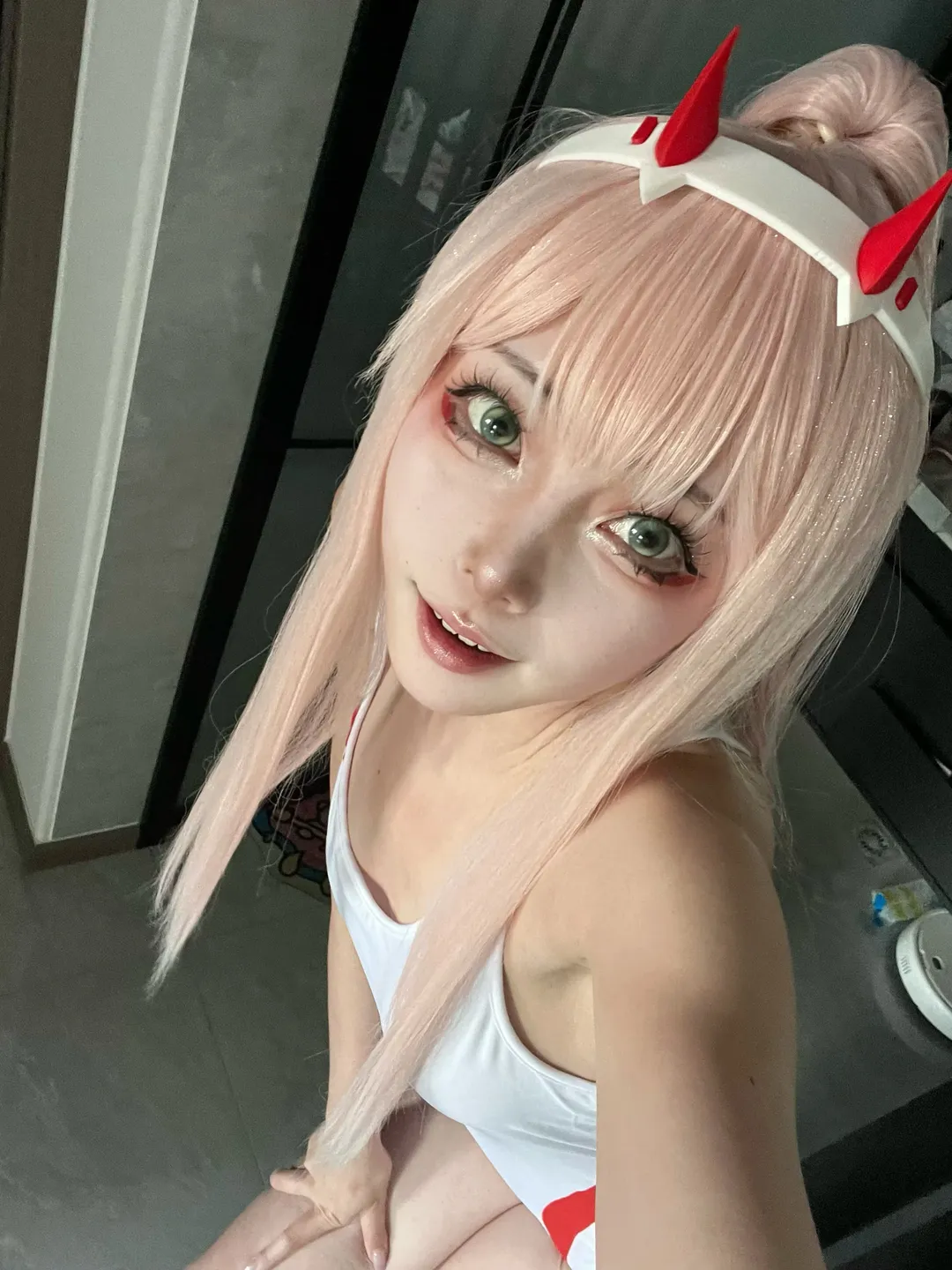 cosplay, 夏日泳装, 粉发美瞳, 02cos, 国家队