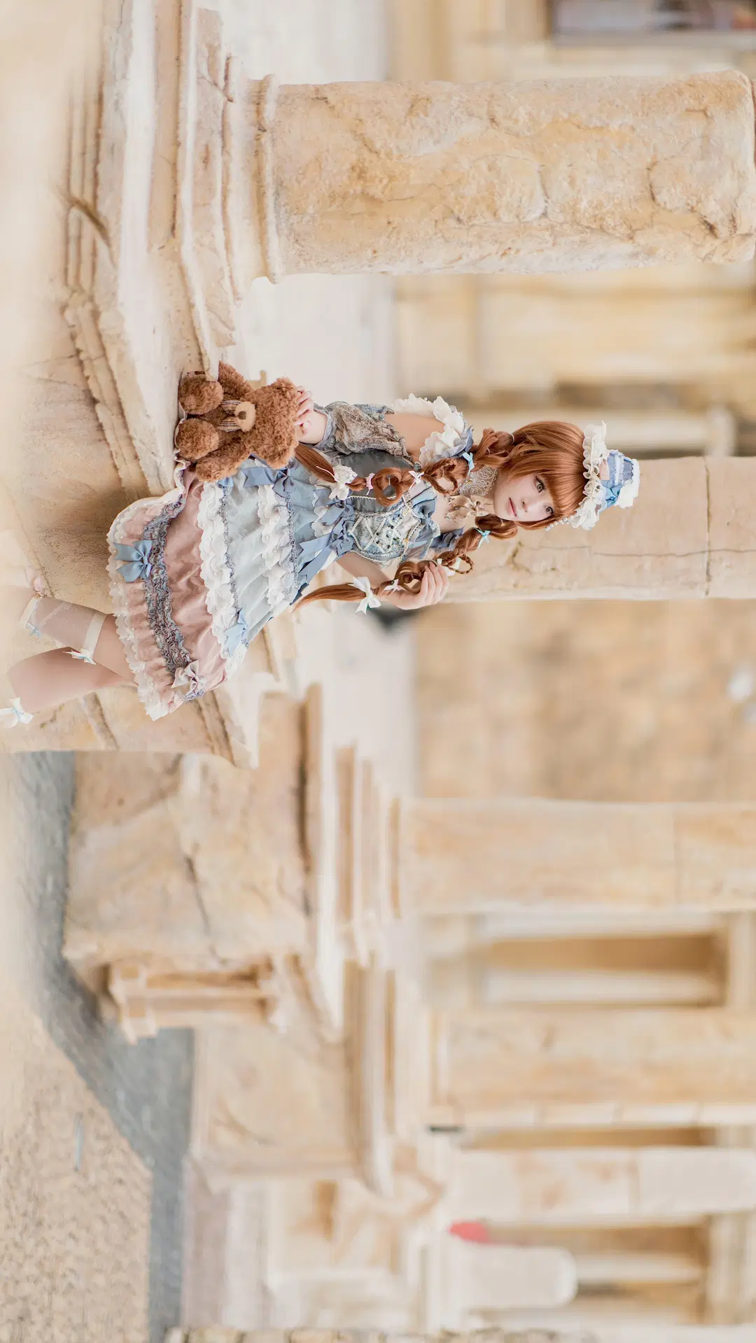 Lolita outfit, White stockings, Antoni cake, Retro architecture photography, Age of Discovery theme