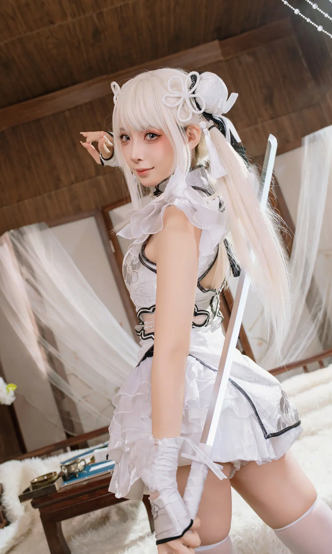 永劫无间, 殷紫萍cos, 二次元看见计划, 国风cosplay, 白丝袜