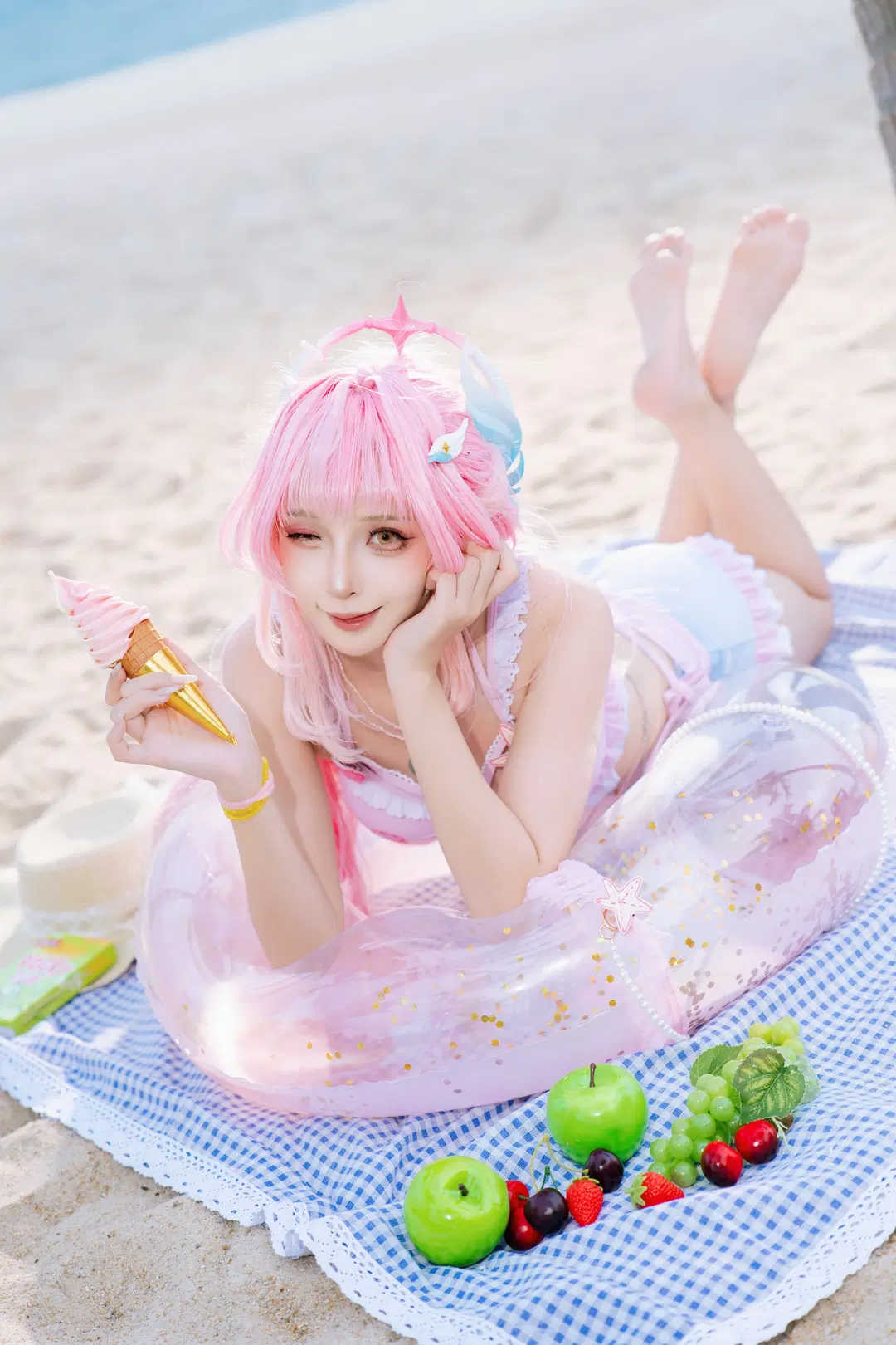 鸣潮, 爱弥斯cos, 泳装cos, 海边写真, 夏日沙滩