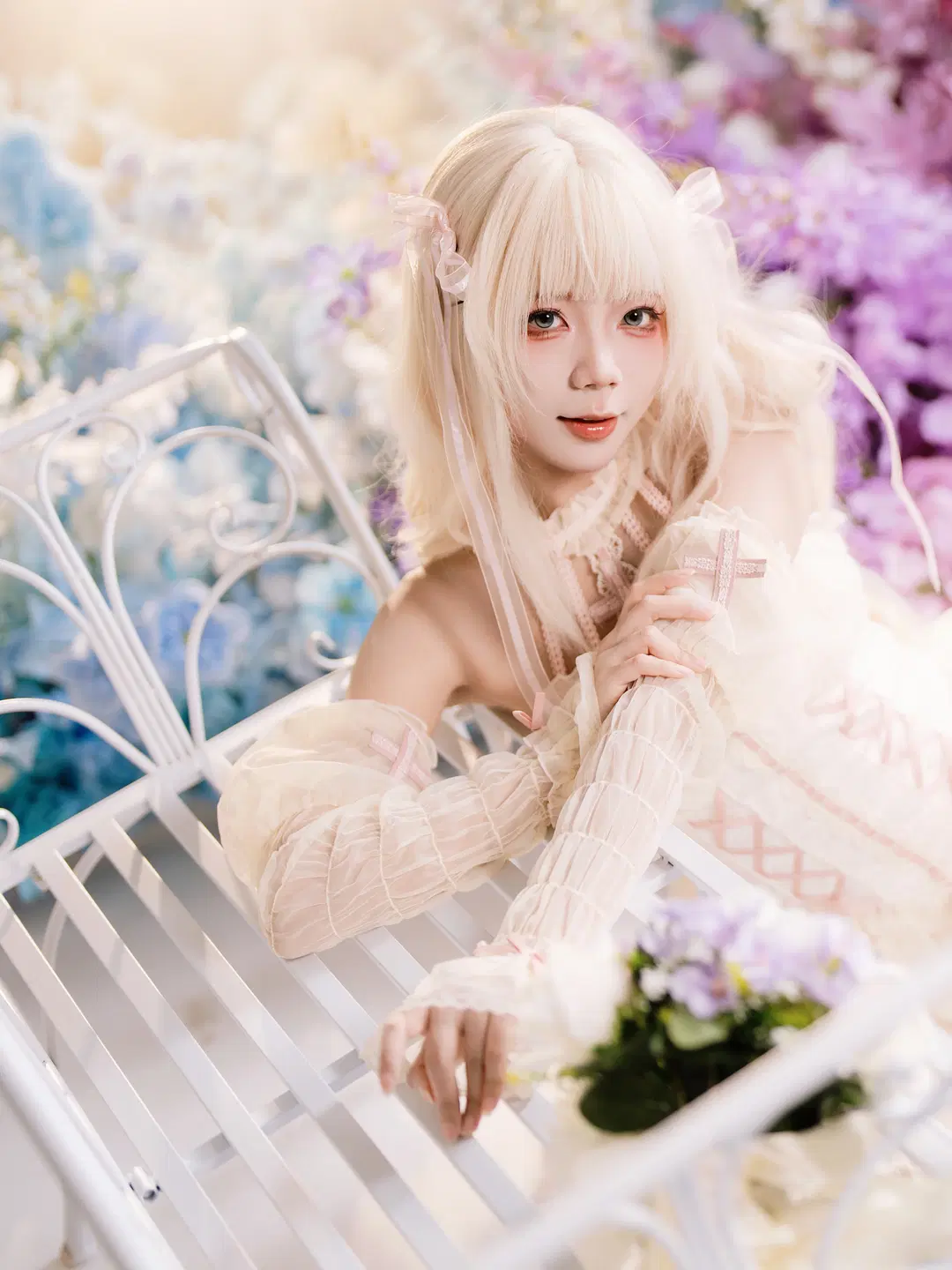 Flowers and Lolita: Church-Style White Stockings Atmospheric Aesthetic by 植物菌 - Image 10