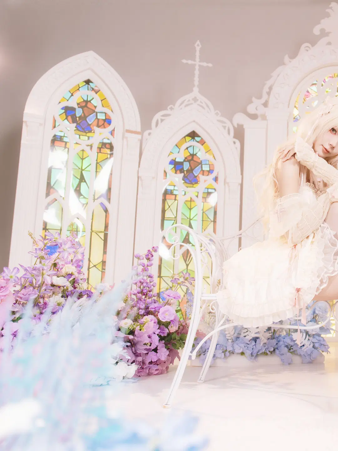 Flowers and Lolita: Church-Style White Stockings Atmospheric Aesthetic by 植物菌 - Image 12