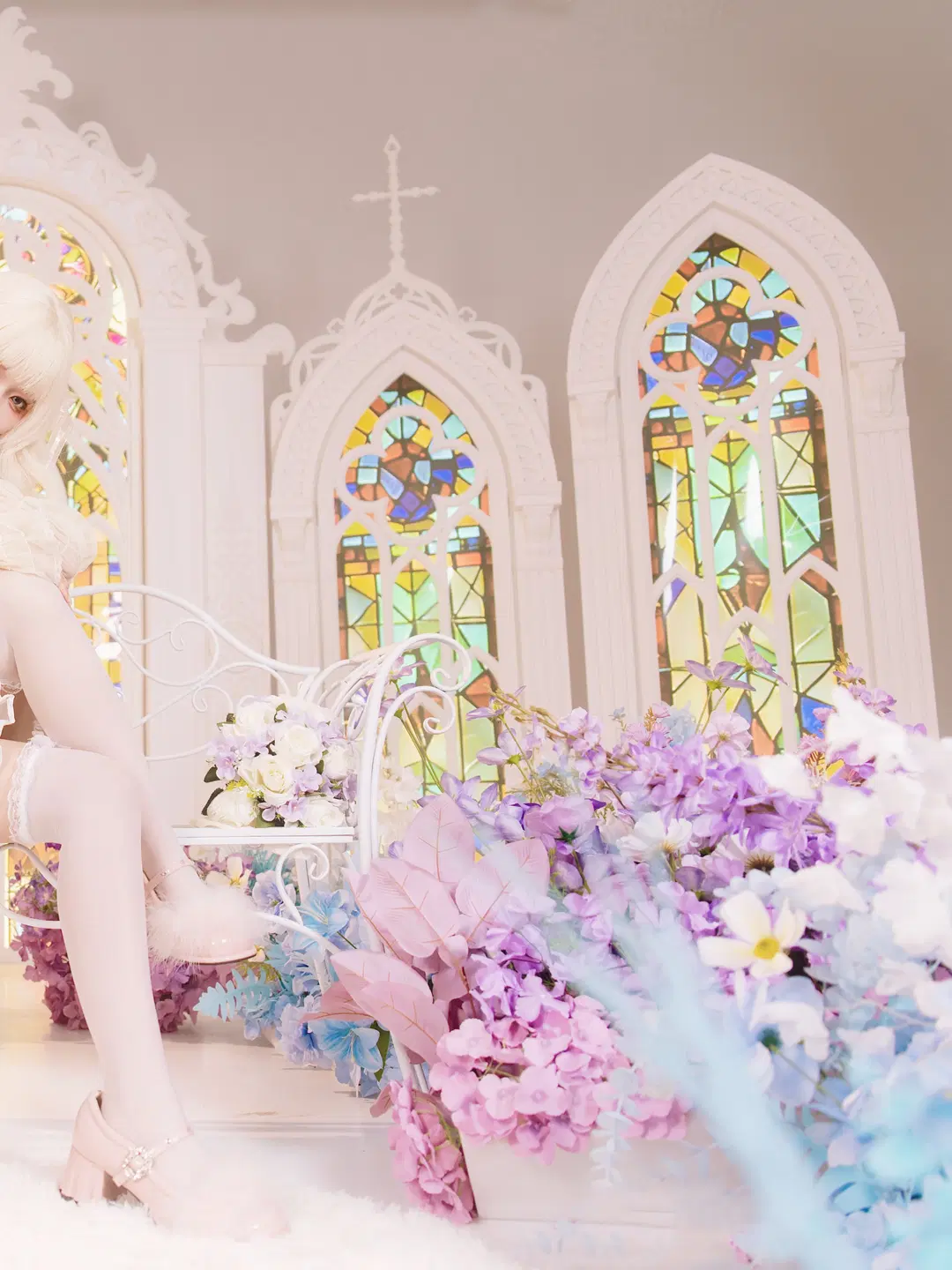 Flowers and Lolita: Church-Style White Stockings Atmospheric Aesthetic by 植物菌 - Image 13