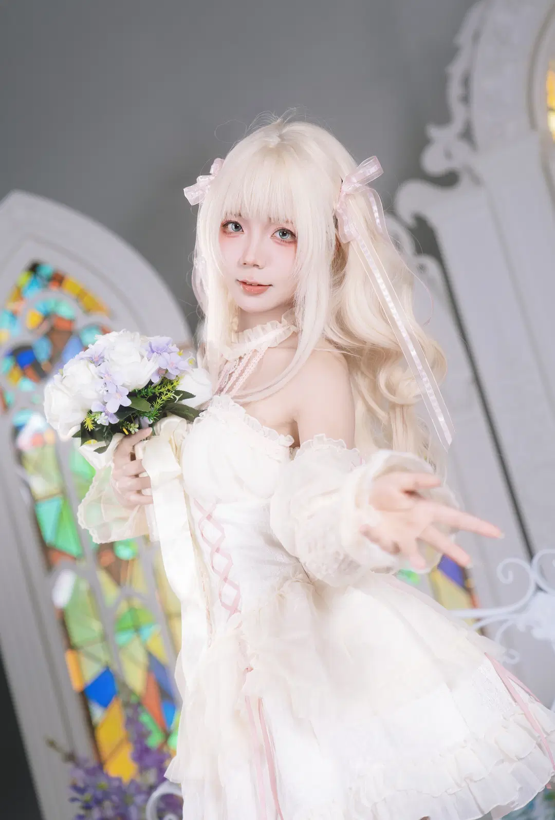 Flowers and Lolita: Church-Style White Stockings Atmospheric Aesthetic by 植物菌 - Image 3