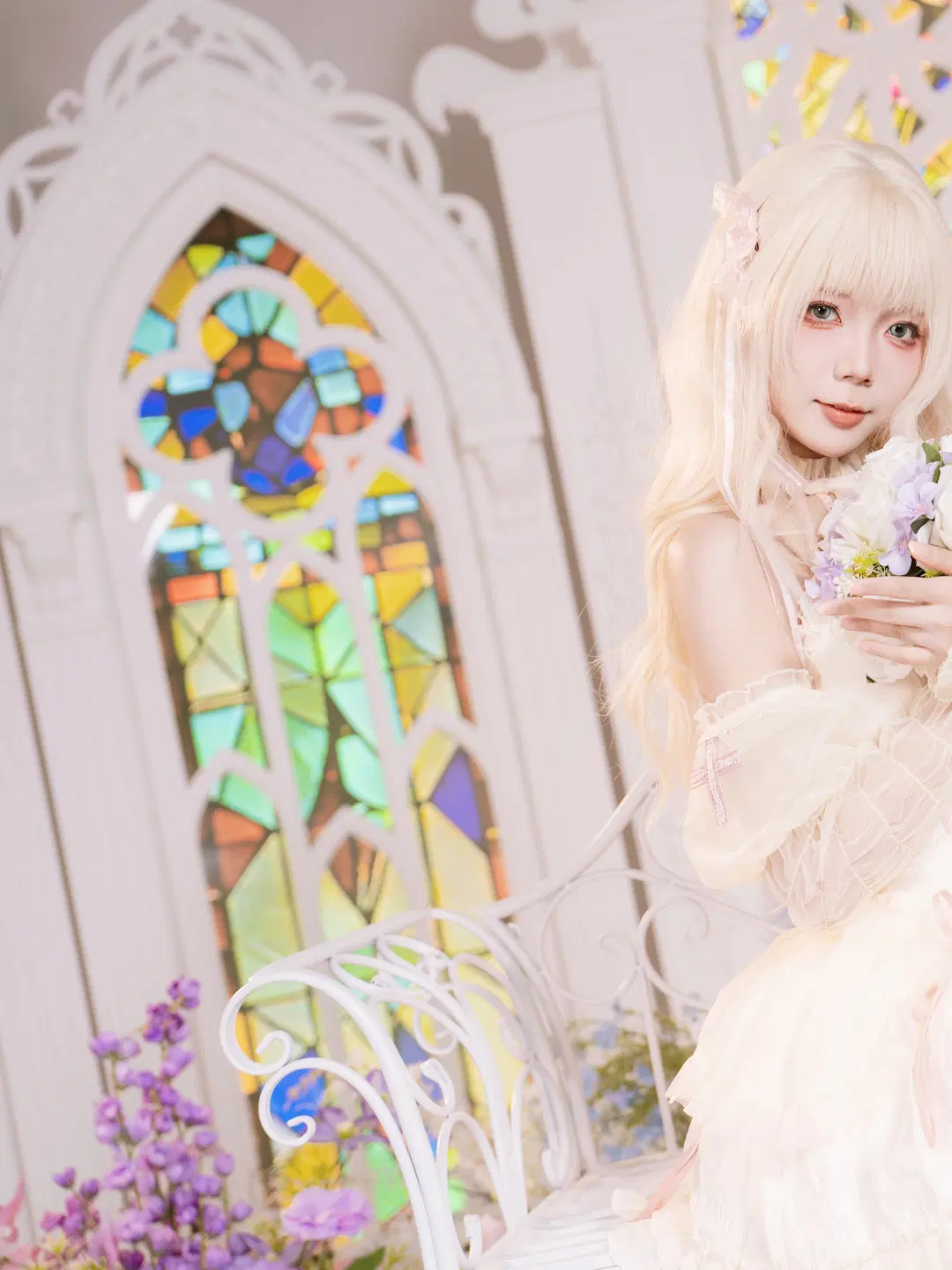 Flowers and Lolita: Church-Style White Stockings Atmospheric Aesthetic by 植物菌 - Image 6